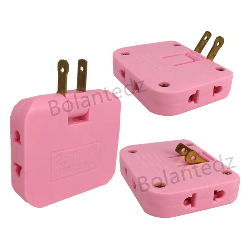 2-poliger polarisierter 3-in-1 drehbarer Verlängerungsstecker US NEMA 1-15P Konverter Mini Slim Wireless Outlet Adapter Haushalt Image