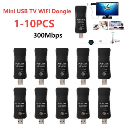 1-10 Stück Mini-USB-TV-WLAN-Dongle-Adapter Universal 300 MBit/s Smart-TV-Funke mp fänger 2,4 GHz Netzwerk karte für Samsung LG Sony