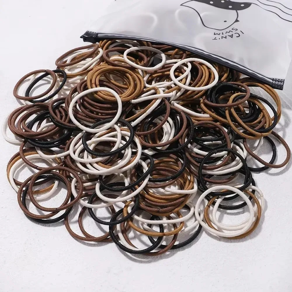 50 Stück Haargummis Krawatten Band Pferdeschwanzhalter Seil Scrunchies Hoop Colet Haarband für Damen Herren Mädchen Dünnes Frisurzubehör Image