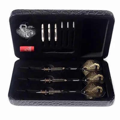 CUESOUL Black Scorpion 22g Deluxe Steel Tip Darts Set Image