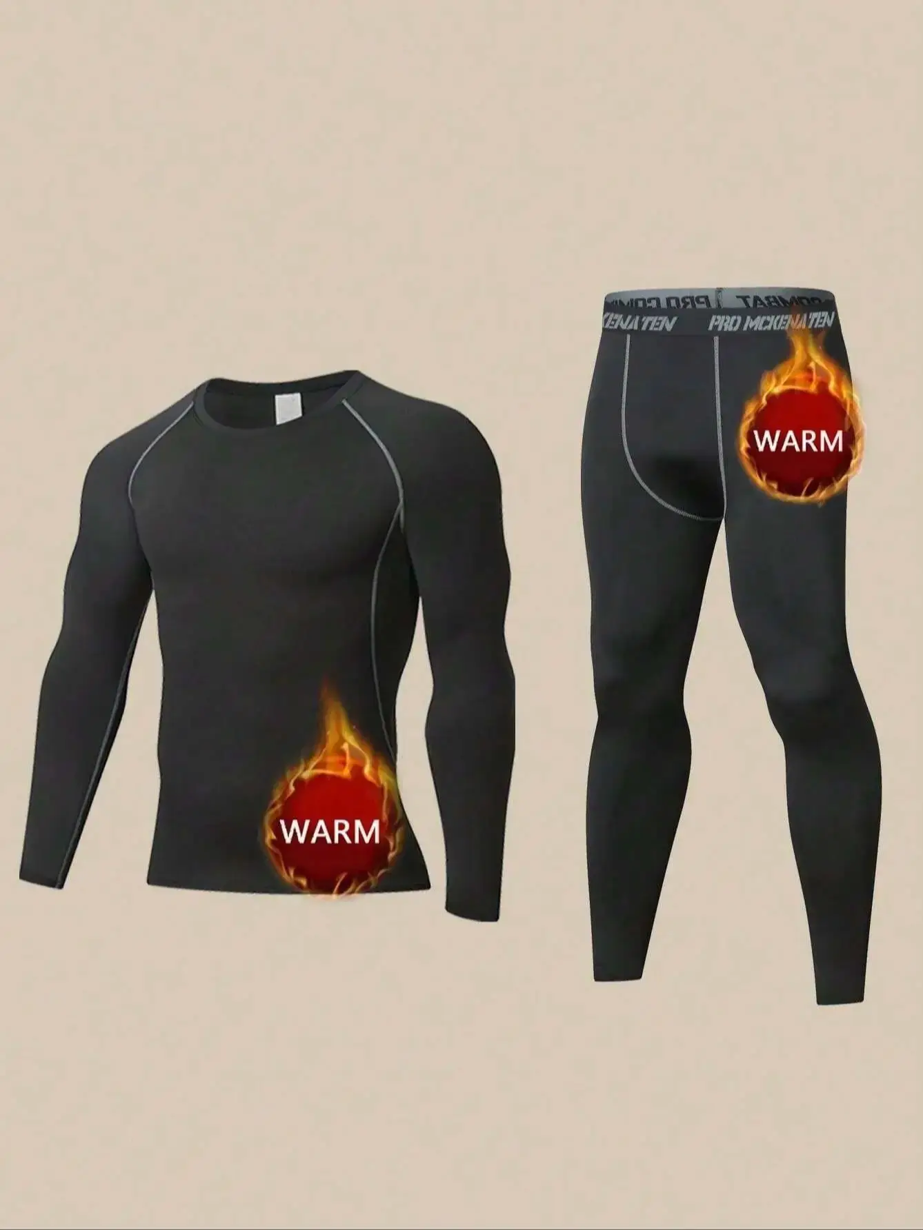Winter Thermo-Unterwäsche Lange Unterhosen Herren Warm halten Tops + Hosen Set Dicke Thermo-Unterwäsche-Sets für Sport Outdoor-Männer Image