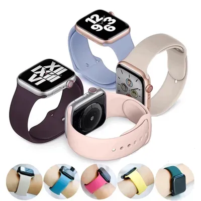 Silikon armband für Apple Uhren armband 49mm 45mm 41mm 44mm 40mm 42mm 38mm Sporta rmband iwatch Serie ultra 9 8 7 6 5 4 se Gürtel Image
