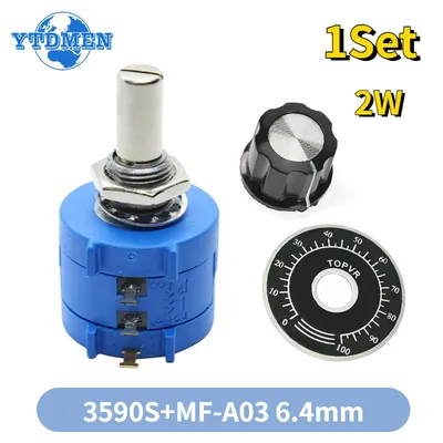 1 Satz 3590s 10k Multiturn einstellbarer Potentiometer-Draht widerstand 2w 3590s-2-103l 1k 2k 5k 20k k Ohm MF-A03 knopf Image