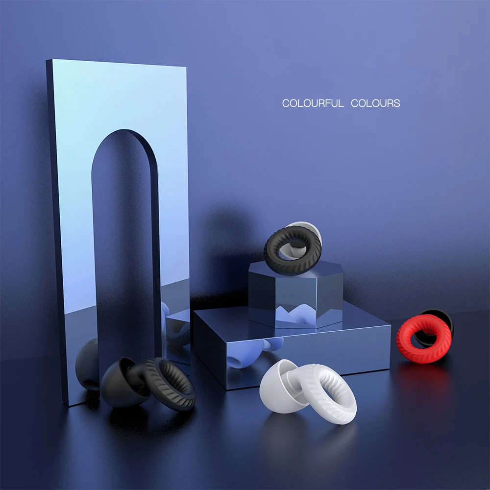 Weiche Silikon-Ohrstöpsel reduzieren Lärm. Ohrstöpsel, Motorrad-Ohrenschützer, wiederverwendbare, flexible Ohrstöpsel zum Schwimmen, Schlafen, Surfen Image