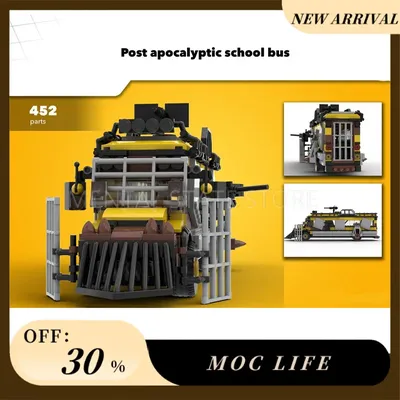 NEUE 452PCS Angepasst MOC Post apokalyptischen schule bus Bausteine Technologie Ziegel DIY Kreative Image