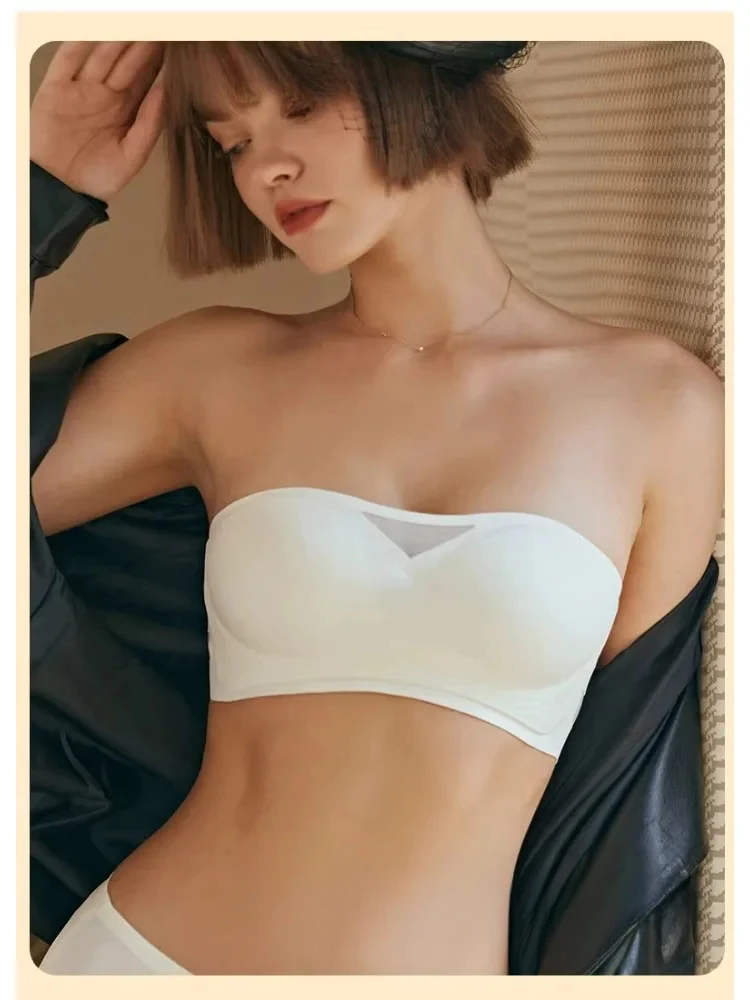 MOYISU Desire Japanischer SK Holiday Trägerloser BH Top BH Wickel-BH Unsichtbarer, spurloser Sommer-Pull-Up Ein Paar rutschfeste, abnehmbare Image