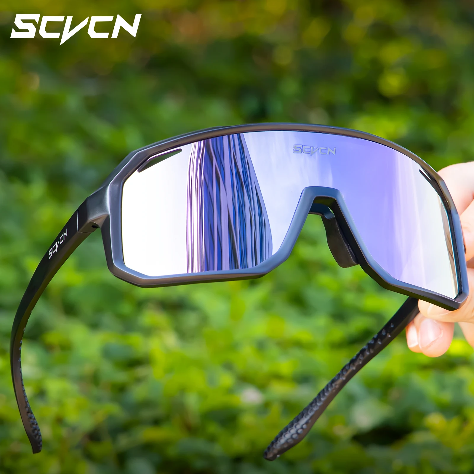 SCVCN Bergsteigerbrille, Fahrradbrille, modische Sonnenbrille für Herren, MTB, Fahrradbrille, Sport, UV400, Jagd, Fahren Image