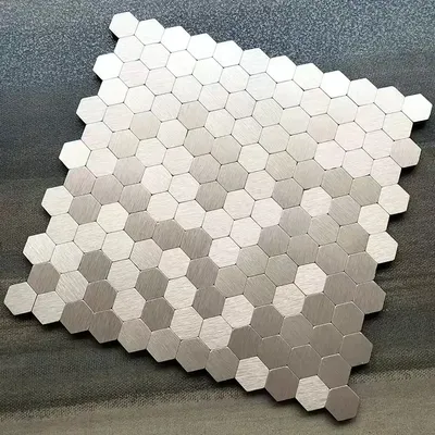 Mosaik Wandfliesen schälen und kleben selbst klebende wasserdichte Aluminium Sechseck Küche Bad Image