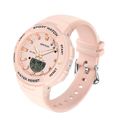 SANDA Hommes Montre Digitale Mode Décontractée Montre Bracelet Résistance aux chocs Lumineux Chronomètre Fonction réveille Compte à rebours Résine Suivre