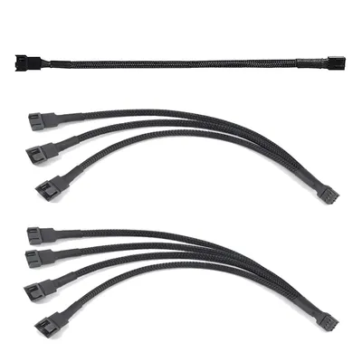PC Fan Splitter 4 Pin PWM Fan Splitter Cable PC Case Fan Header Splitter for Computer 4 Pin or 3 Pin Cooling Fan