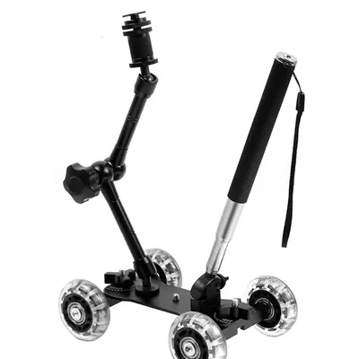 Camera Table Slider Dolly Desktop Mini Video Car Stabilizer For DSLR Camera Desktop Directional Pulley Shooting Car