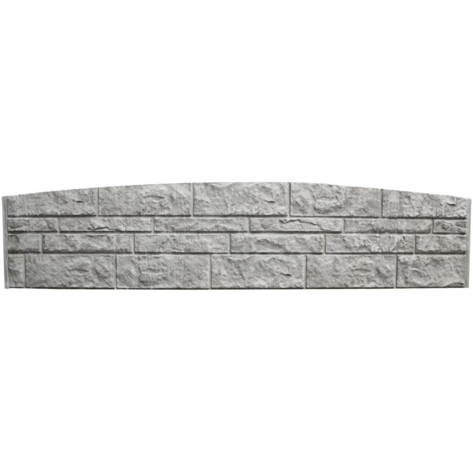 Beckers Betonzaun Standard Bogen-Motiv Fels 200x45x3,5 cm grau Image