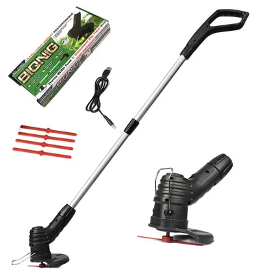 Electric Cordless Grass Portable Trimmer Length Adjustable Weed Strimmer CutterUSB Charging for Garden/Lawn/Flower Bed/Roadside