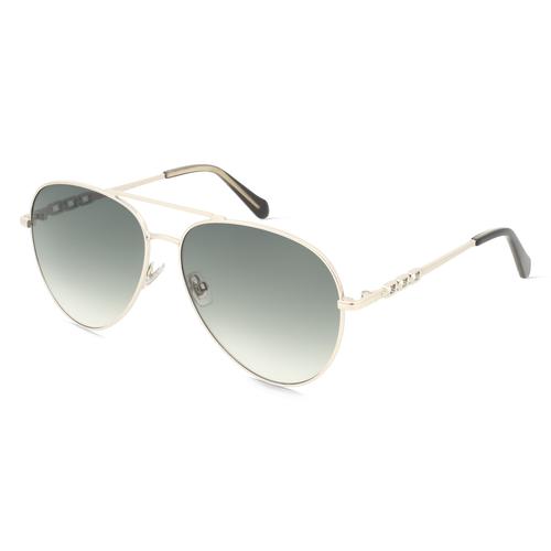 Fossil 206654 Damen-Sonnenbrille Vollrand Pilot Edelstahl-Gestell, gold