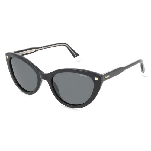 Polaroid 207381 Damen-Sonnenbrille Vollrand Cateye Acetat-Gestell, schwarz