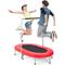 Trampolino per 2 Persone, Trampolino Ovale da Fitness per Adulti e Bambini, con Corrimano e Altezza