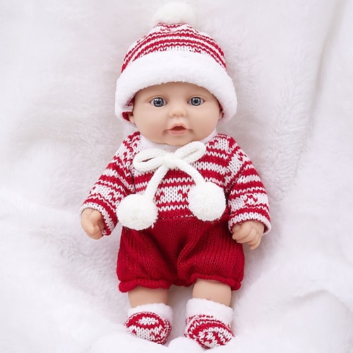 10 Zoll realistische wiedergeborene Babypuppe mit Kleidung Outfits Bekleidungsset Zubehör geeignet für wiedergeborene Babys und Neugeborene Weihnachtsgeschenk Image