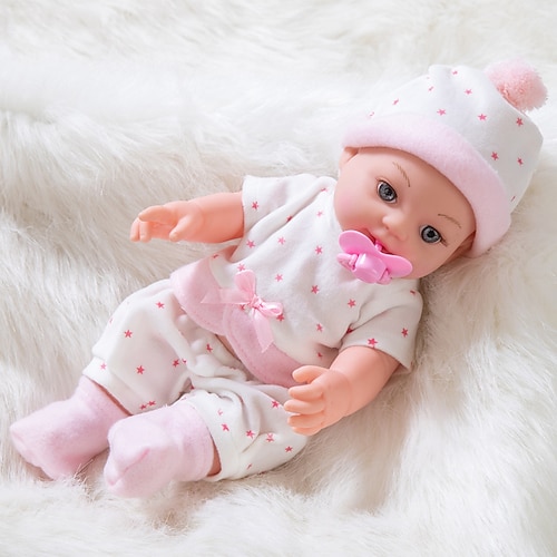 30cm/12 Zoll wiedergeborene Puppe realistische Babypuppe mit Set Mütze Socken Schnuller Weihnachtsgeschenk Festival Geschenk