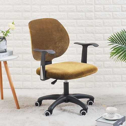 Samtbezug für Bürostühle, weicher und luxuriöser Schonbezug, perfekt zum Schutz und zur Verschönerung Ihres Bürostuhls, verleiht Ihrer Arbeitsplatzeinrichtung einen Hauch von Eleganz und Komfort Image