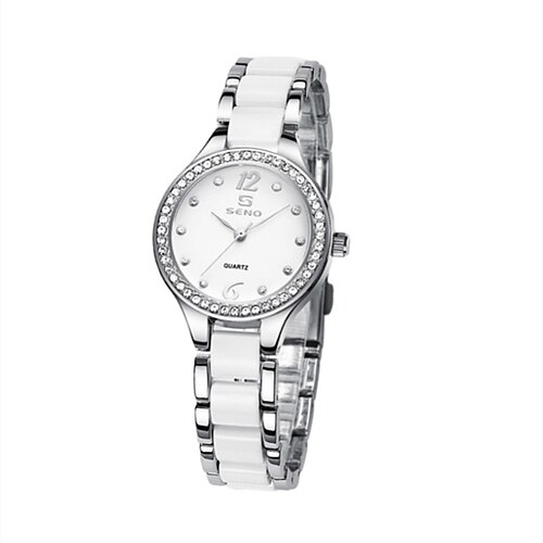 Neue Seno Tatsuno Marke Muttertagsgeschenk für Damen-Uhren dekorative Keramik-fliesenfestes Stahlband und Zifferblatt Quarz-Uhren modische und elegante Armbanduhren