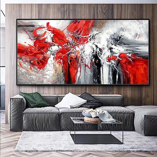 Mintura handgefertigte abstrakte farbenfrohe Ölgemälde auf Leinwand, Wandkunst, Dekoration, modernes Bild für die Inneneinrichtung, gerolltes, rahmenloses, ungedehntes Gemälde Image