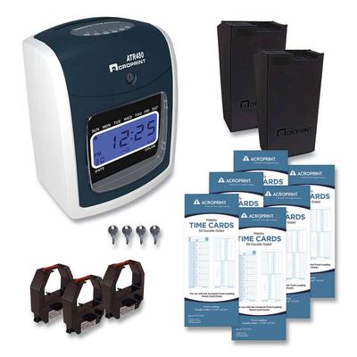 Acroprint ATR480 Time Clock and Accessories Bundle, Digital Display, White/Charcoal (ACPTTB500) Each Acroprint® Time Clocks