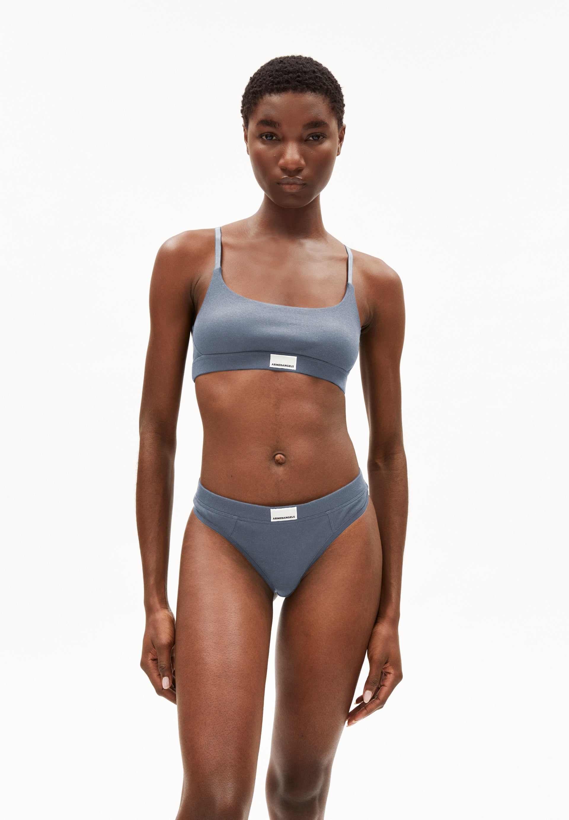 TOVAA RIB | Ripp-Bralette aus Bio-Baumwoll Mix - blau (L) Image