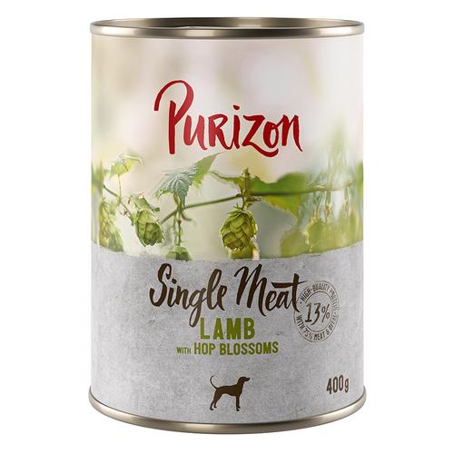 Sparpaket Purizon 24 x 400 g zum Sonderpreis - Single Meat Lamm mit Hopfenblüten