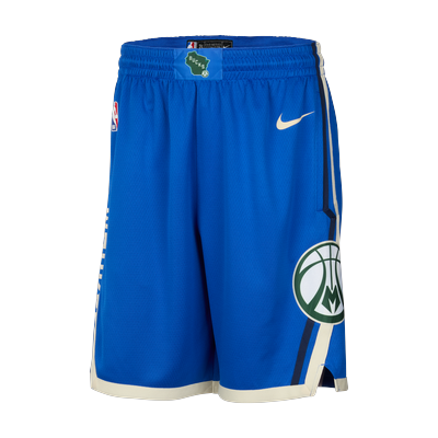 Milwaukee Bucks 2024/25 City Edition Men's Nike Dri-FIT NBA Swingman Shorts - Blue - Polyester