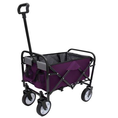 Foldable Wagon Cart with Strapping System, Utility Wagon Cart for Camping Shopping Sports Gardeing Fishing All-Terrain Wheels