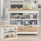 Rolling Kitchen Island with Storage,Two-sided Kitchen island Cart on Wheels with Wood Top