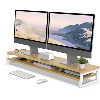 Fenge Dual Monitor Stand Riser for Desk, 42.5in Large Monitor Stand for 2 Monitor - 42.5x9.2x5.4 inches