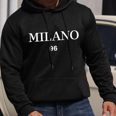 TEMU Men's Letter Sweatshirt, Fashion Drawstring Hoodie, Comfortable Long Sleeve Sweatshirt With Hood For Autumn And Winter Image
