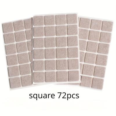 TEMU 72pcs Zr Furniture Felt Pads Set, Neutral Beige, Sizes, Non-slip, Metal , For Hardwood Floor Protection, Chair Leg Pads, Furniture And Floor Image