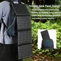 Pannello solare pieghevole USB portatile esterno Celle solari pieghevoli Power Bank per campeggio Ricarica cellulare Tablet Fotocamere Ventilatore