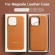 Custodia MagSafe di lusso per Apple iPhone 17 Pro Max 16 13 12 14 15 Plus Custodia in pelle stile ufficiale MacSafe magnetica per telefono Etui