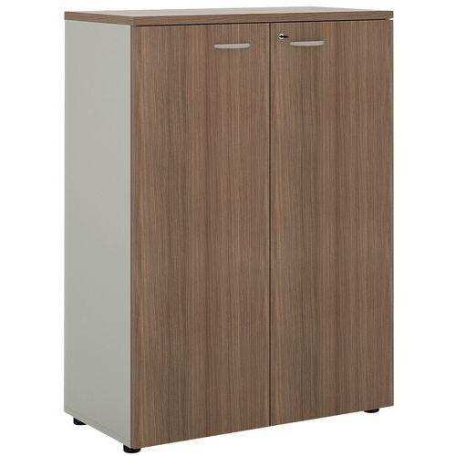 Armoire Ptes Battantes Dalia 90 X 123 X 45 Cm Noyer/alu - Quadrifoglio