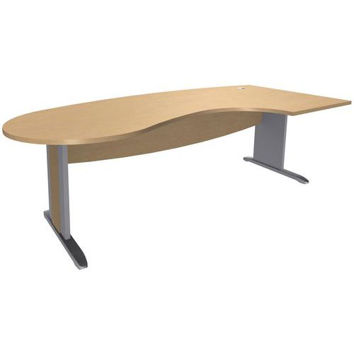 Bureau Convivial Pied Bois L À Droite Hêtre/alu - Manutan Expert
