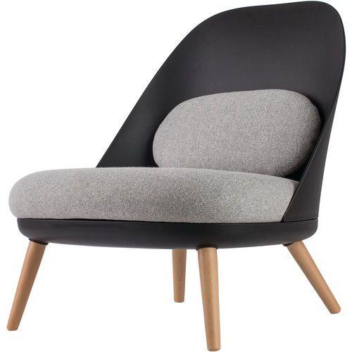 Fauteuils Cocoon Pied Hêtre Assise Grise Coque Noire - Meet By Paperflow