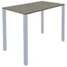 table lounge 4 pieds l80 x p80 x h105 chêne gris / alu