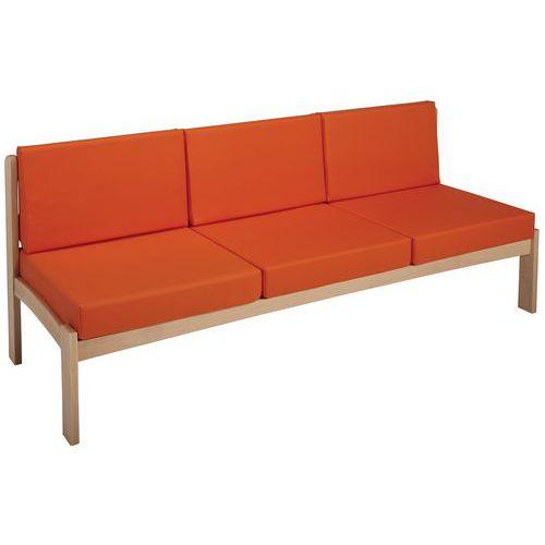 Chauffeuse 3 Places Autize Structure Naturel Pvc Orange - Manutan Expert