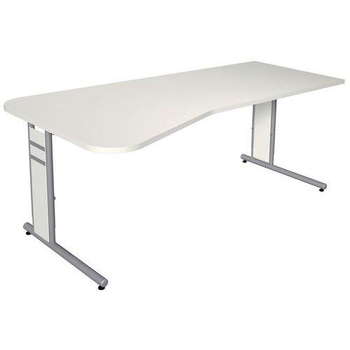 Bureau Forme Wave 195 Cm Blanc Form 4 - Kerkmann