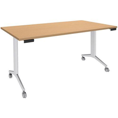 Table 160x80 Cm Hêtre/pied Blanc - Simmob