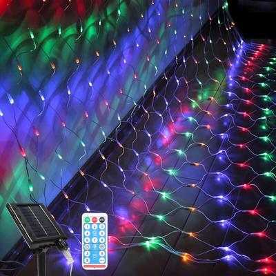 Swanew - led Solar Lichternetz Lichterkette Weihnachtsbeleuchtung Lichtervorhang Innen Außen Deko 8 Image