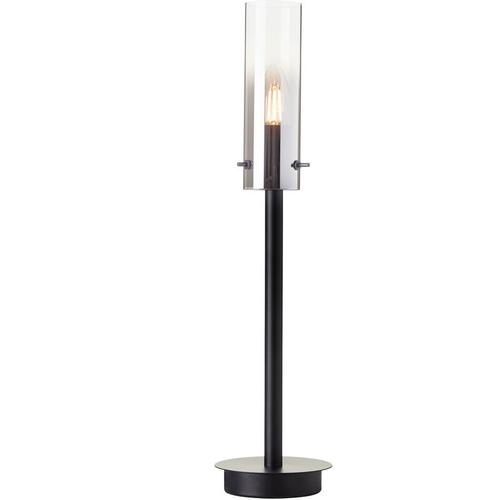 Brilliant - Lampe Glasini Tischleuchte 44cm schwarz matt/rauchglas Aluminium schwarz 1x C35, E14,