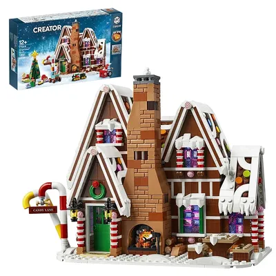 Creative Mini Christmas Gingerbread man House Building Blocks Hut Model Assemble Bricks Toy Holiday