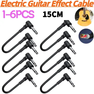 6.35 Electric Effect Pedal Cable Amplifier Patch Cord Lightweight Guitar Bass 15cm Guitar Portable