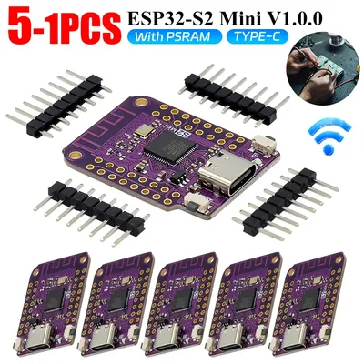 1-5PCS ESP32 S2 Mini V1.0.0 WIFI Board Based ESP32-S2FN4R2 4MB FLASH 2MB PSRAM Mini V1.0.0 WIFI IOT