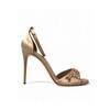 Mit Kristallen verzierte Satin-Sandalen mit Knochelriemchen