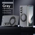 telefono Custodia Per Piega a Z 6 Z Fold 5 Z Fold 4 Z Fold 3 Per retro Con supporto e protezione per lo schermo A calamita Retrò PC Metallo